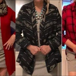 Forever 21+ Tribal Boho Waterfall Jacket 2x